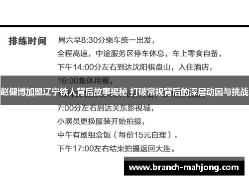 赵健博加盟辽宁铁人背后故事揭秘 打破常规背后的深层动因与挑战